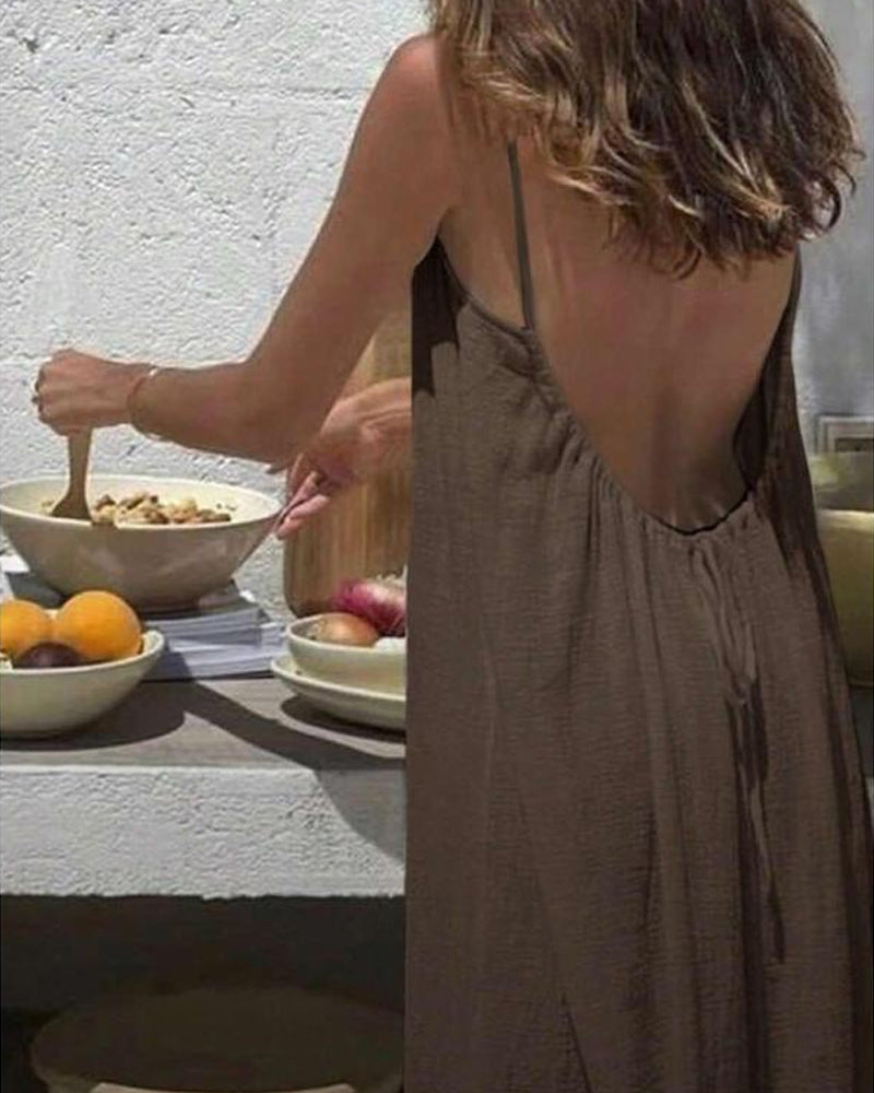 Luxe Backless Cami Dress